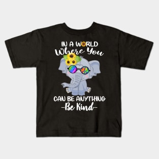 In A World Where You Can Be Anything Be Kind Autism Kids T-Shirt